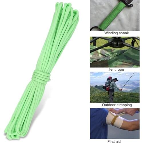 Luminous Paracord Cord Lanyard 9 Cores Outdoor Survival Glow in the Dark Parachute Rope Luminous Rope Camp Glow Paracord