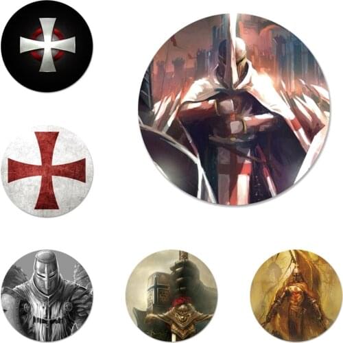 Templar Knight Icons Pins Badge Decoration Brooches Metal Badges For Clothes Backpack Decoration 58mm