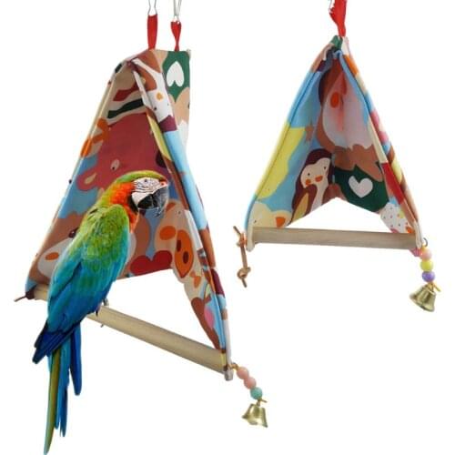 Warm Bird Hut House Bed Stand Perch for Parrot Cockatiel Lovebird Cage Swing Toy