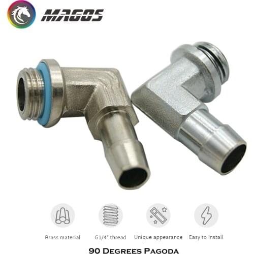 Angled Adapter Hose Fitting, 90 Degree G1/4'' 6x9mm 8x10mm For ID 8-10mm Tube