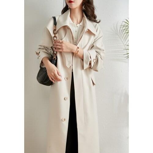 Spring and autumn windbreaker coat womens 2021 autumn new style this years popular small medium and long coat early autumn