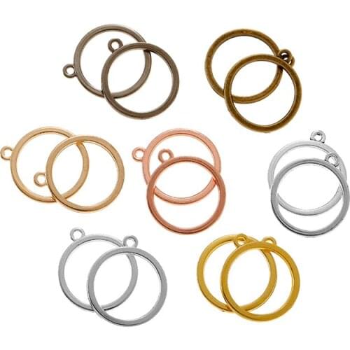 YuenZ 10pcs 7Color Mini Round shape Charm Hollow Glue Blank Pendant Tray Bezel Charms DIY Bracelet Necklace Handmade Bezel Mold