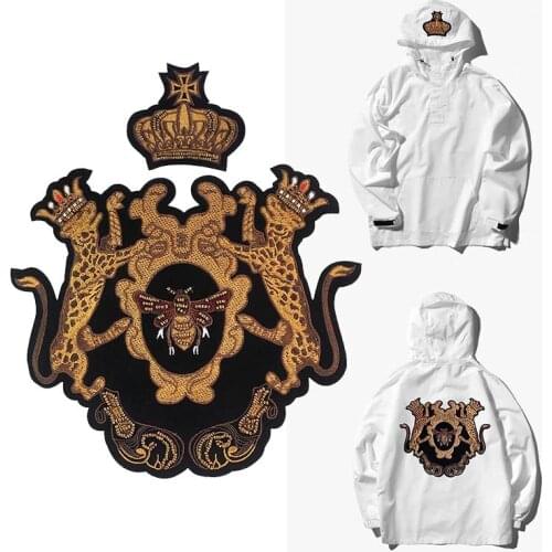 1 set Crown Beaded Bee Lion Clothes Sticker Sew on Clothes Embroidered Sticker Clothes Patch Decorative