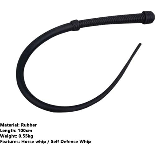 1M Outdoor Handmade Rubber Whip Hard Whip Riding Whip Self-Defense Horse Riding Whip Foldable Whip EDC Elastic Tool
