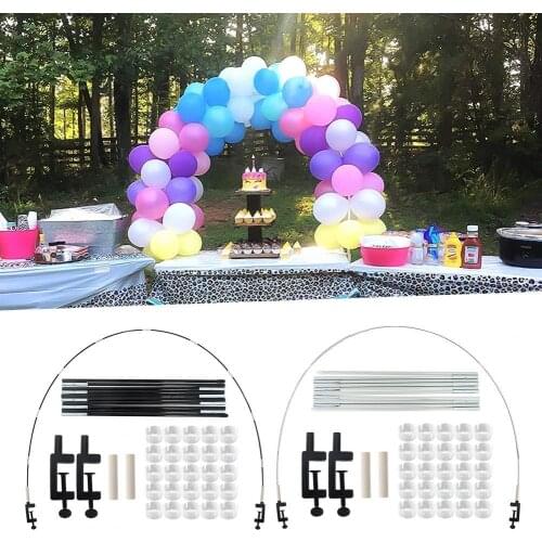 1 Set Balloon Arch Set Adjustable Reusable Plastic Birthday Easy Assembly Balloon Frame Kit for Table