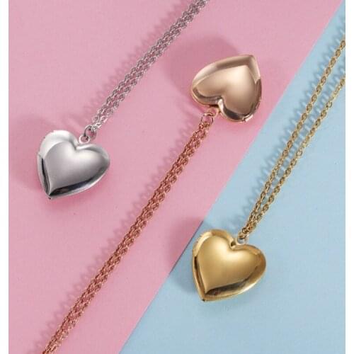 1PC Heart Shaped Friend Photo Picture Frame Locket Pendant for Necklace Jewelry Couple Valentines Day Gift Romantic