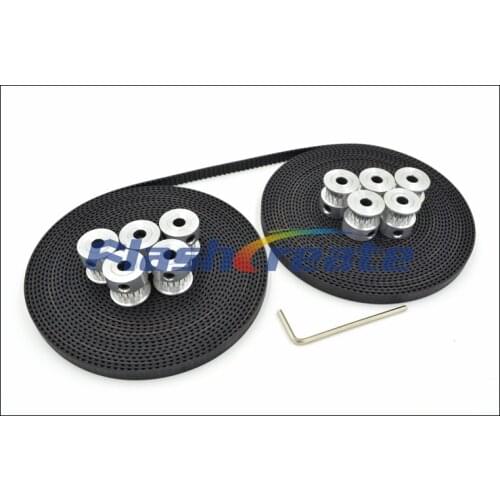 10pcs 16 teeth T2.5 timing pulley bore 5/6/6.35/8mm+ 10meters T2.5 Rubber open belt W=6mm 16T 16teeth T2.5 Pulley For 3D Printer