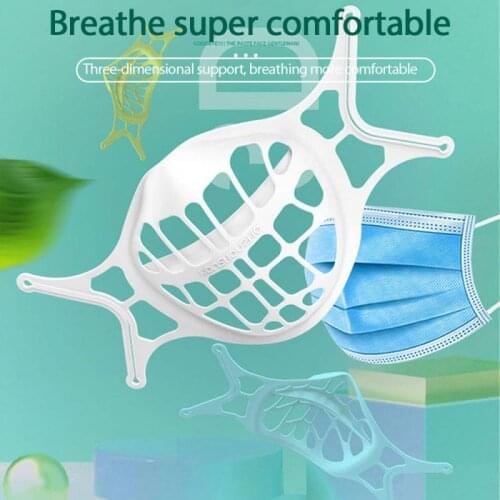 10PCS Silicone Mask Holder 3D Inner Support W/Ear Hook Reusable Anti-boring Holder Bracket