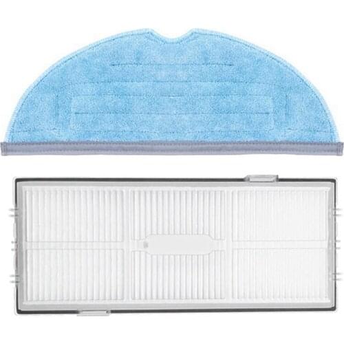 2 Set Vacuum Cleaner Parts: 1 Set Filter Detachable Main Brush Mop Cloth Side Brush & 1 Set Main Brush Mop Cloth