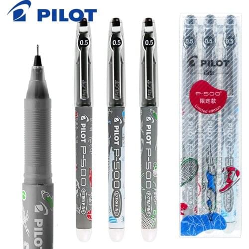 3pcs/set Pilot P500 Sports Series Limited Pattern Neutral Pen Student Examination Dedicated Large Capacity Straight Liquid