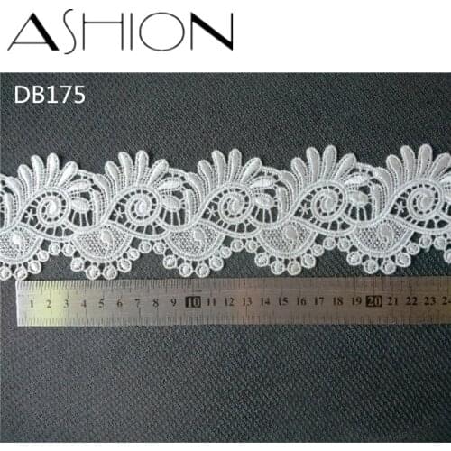 3 yards 70MM white Embroidered net Lace Fabric DIY skirt hem Dance costumes Garment Accessories lace trim Sewing Craft LP-DB175