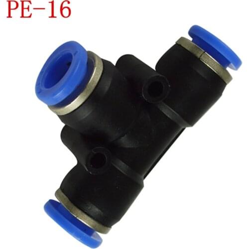 5pcs PE-16, Pneumatic fittings 16mm tee fitting , push in quick joint connector,PE16