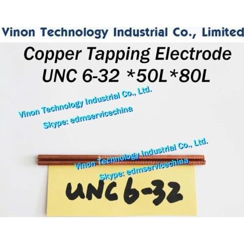 5PCS Pack) UNC 6-32*0.794*50L*80Lmm edm Tapping Electrode Copper. EDM Orbital Thread Electrode Copper 6-32UNC Pipe Thread