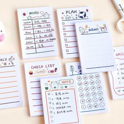 50 Sheets Sticky Notes With Daily Weekly Checklist Notepad