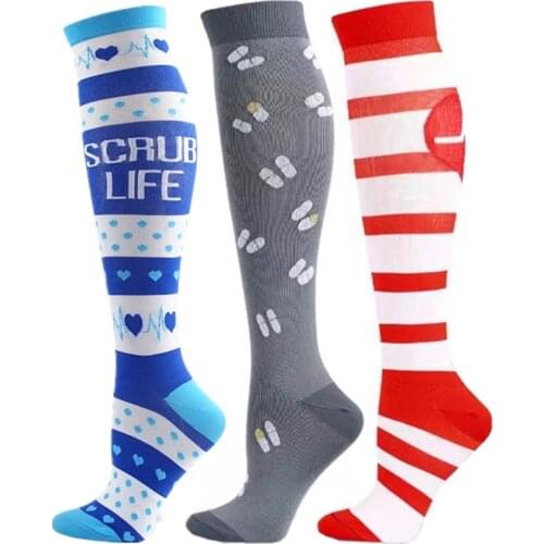 58 Styles Running Men Women Compression Stockings Knee Stockings Compression Socks For Nurses Edema, Diabetes, Varicose Veins