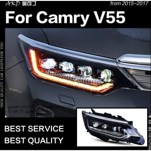 AKD Car Styling for Toyota Camry Headlights 2015-2017 Camry V55 LED Headlight DRL LED Lens Head Lamp Automotive Accessories