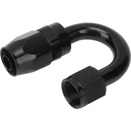AN8 180 Hose End Fitting Leakage-Proof Aluminum Alloy Adapter for Oil Fuel Line Black Oil Hose Adapter