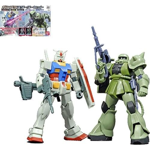 BANDAI HGUC GUNDAM VS Zaku-2 RX-78-2 Kids Assembled Toys Robot Model Japanese Anime Action Figures Collections Puzzle Boys Gifts