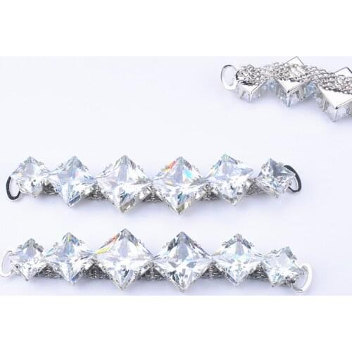 High-Quality 5 Piece 10*1.8Cm Zircon Shoes Buckle Rhinestone Chain Diy Wedding Bridal Dress Diamond Brooch Clothing Accessories