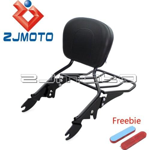 Black Passenger Backrest Sissy Bar Luggage Rack For Harley Road King Street Road Glide Ultra Electra FLH FLHT FLTR 09-17