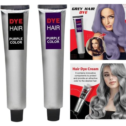 Unisex Gray Hair Dye Cream , DIY Fashion Permanent Light Gray Silver Color Super Hair Dye Cream 100ml