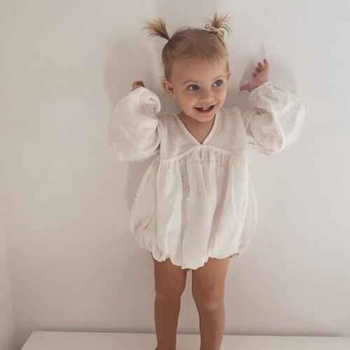 Baby Romper New Autumn Newborn Lantern Long Sleeve Casual Jumpsuit Sun-suit Clothes 6-24M Newborn Infant Kids Girls Outfits