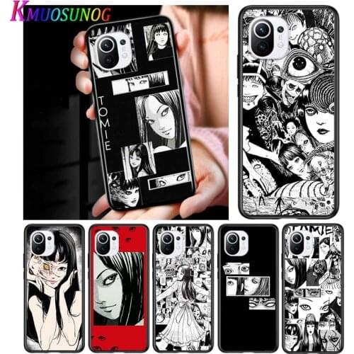 Junji Ito Tomie for Xiaomi Mi 11 10T Note 10 Ultra 5G 9 9T SE 8 A3 A2 A1 6X Pro Play F1 Lite 5G Black Phone Case
