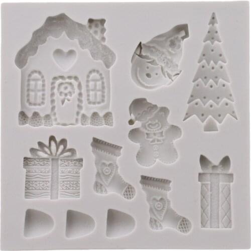 Sugarcraft Christmas Style 3D Silicone Mold Fondant Candy Cake Mold Decorating Tools Chocolate Gumpaste Mold Baking Cute Tools