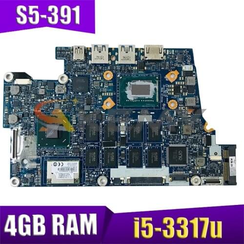 AKEMY Main board for acer aspire S5-391 laptop motherboard NB.RYX11.004 NBRYX11004 LA-8481P i5-3317u hm77 4GB RAM Memory
