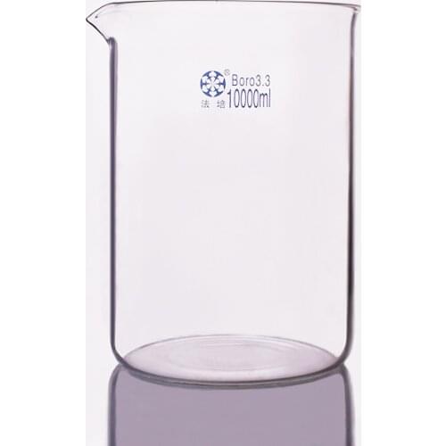 Beaker in low form,Capacity 10000ml,Outer diameter about 230mm,Height about 330mm,Laboratory beaker