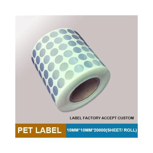 Mini six-row 10*10mm PET rounded label paper waterproof thermal transfer custom stickers wholesale lots enjoy preferential price