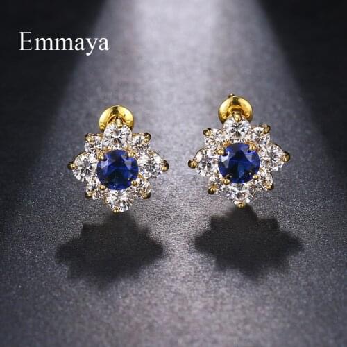 Emmaya Fashion Statement For Women&Girls Gold Color Charming Geometry Cubic Zircon Earring Wedding Party Dainty Ornament