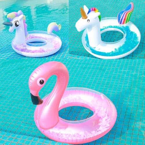 Unicorn Princess Horse Flamingo Inflatable Swimming Ring Adult Children Floating Ring Swimming Ring Beach Party Pool Toy