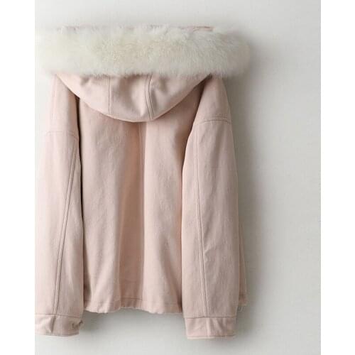 Real Parka Fur Coat Winter Coat Women Rabbit Fur Liner Warm Jacket Women Fox Fur Collar Korean Outwear Manteau Femme MY