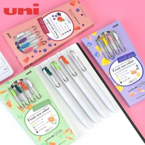 New Arrivals Japan UNI Gel Pen 0.38mm Press Small Thick Core Gel Pen Uniball Four GenerationsONE Fruit Tea Limited Color Gel Pen