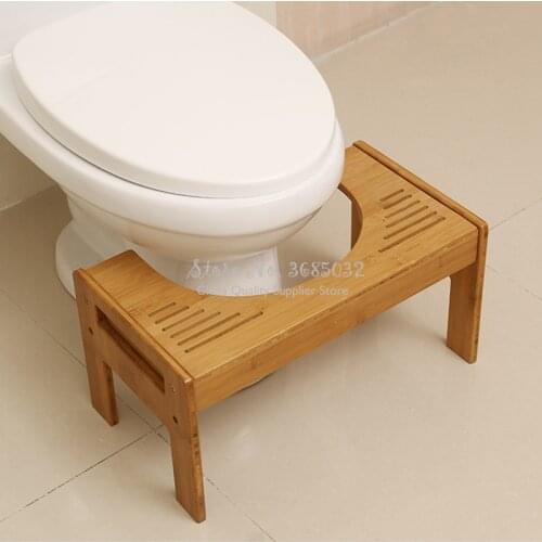 New Thicken Wooden Toilet Foot Stool Home Crouch Hole Bench Tool Elderly Constipation Assistant Bathroom Potty Step Foot Stool