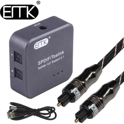 Optical Audio Splitter Digital SPDIF Toslink Splitter 1 input 3 Output Optical Splitter Adapter Box support 5.1 speaker DVD