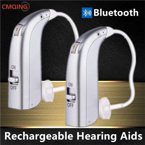 Rechargeable Bluetooth Digital Hearing Aid Sound Amplifiers Wireless Audifonos for Elderly Moderate to Severe Loss DropShipping