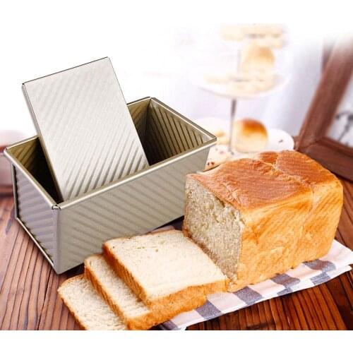 Rectangular Loaf Pan Carbon Steel Non-stick Bellows Cover Toast Box Mold Bread Mold Eco-Friendly Baking Tools for Cakes