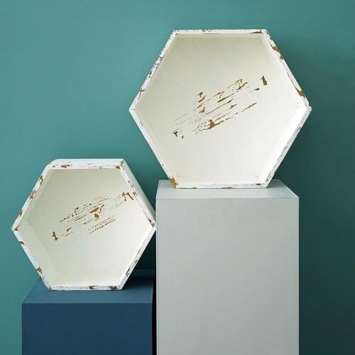 Hexagon White Vintage Cupcake Cake Display Tray Christmas Wedding Birthday Wood Cake Tableware Fondant Cake Decorating Tools