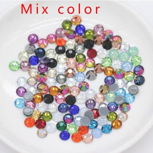 Super bright ss3-SS30 mix color Hot Fix Rhinestone Iron On Glass Crystal Hotfix Stone Nail Art,Garment Gems jewelry making beads
