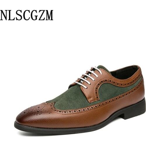 Brogue Shoes Men Office 2021 Formal Shoes Men Coiffeur Business Suit Men Dress Shoes Leather Wedding Dress Italian Zapato Hombre