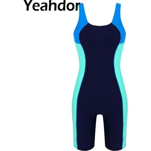 Women One-piece Swimwear Swim Short Jumpsuit Sleeveless Removable Pads Open Back Patchwork Bodysuit for Beach Swimming Bathing