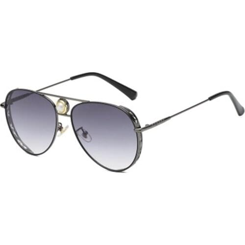 High End Gradient Retro Vintage Punk Women Diamond Studded Pilot Sunglasses 2020