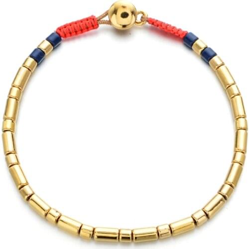 ZMZY Boho Style Enamel Stretch Bracelets For Women Rainbow Bracelet Gold Beads Stackable Stretch Bracelet Men Jewelry