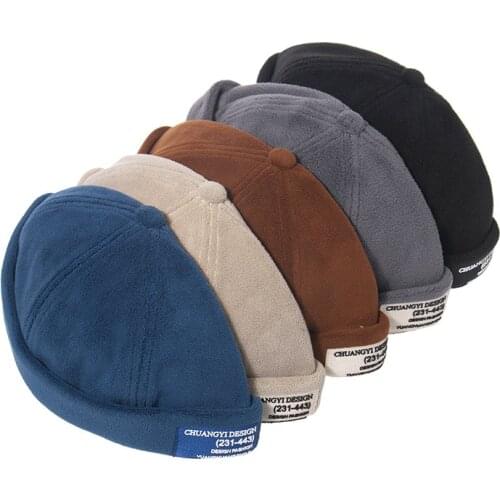 Basin Hat Fashion Add Thick Velvet Letter Melon Skin Hat Japanese Street Landlord Hat Youth Dome
