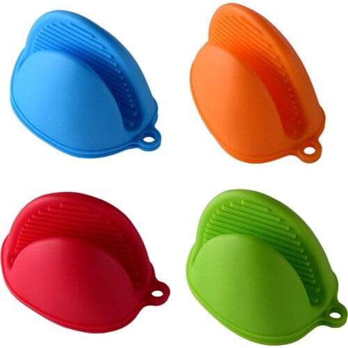 1Pc Silicone Heat Resistant Gloves Clips Insulation Non Stick Anti-slip Pot Bowel Holder Clip Cooking Baking Oven Mitts