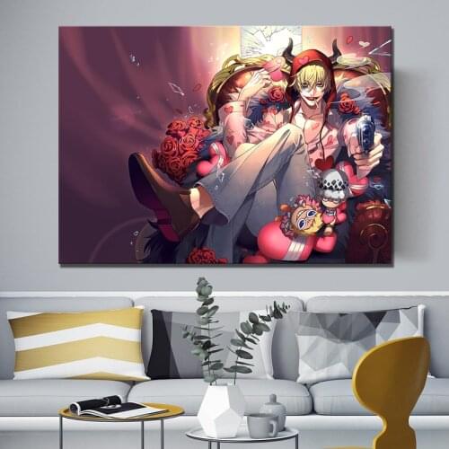Print Canvas Paintings Wall Art 1 Pcs Corazon ONE PIECE Cartoon Anime Modular Pictures Modern Classic Home Decor Posters Frame