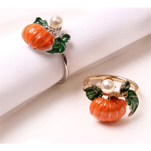12 / PCS new oil pumpkin napkin buckle Halloween napkin ring Thanksgiving napkin ring Christmas napkin ring
