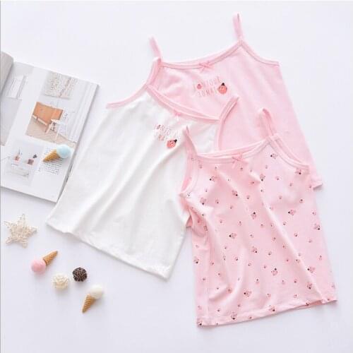 2020 Summer Girls Tanks Children Vest Baby Girls Pretty Beach Clothing Summer Wear Tops Cotton Sleeveless Cool Fabric